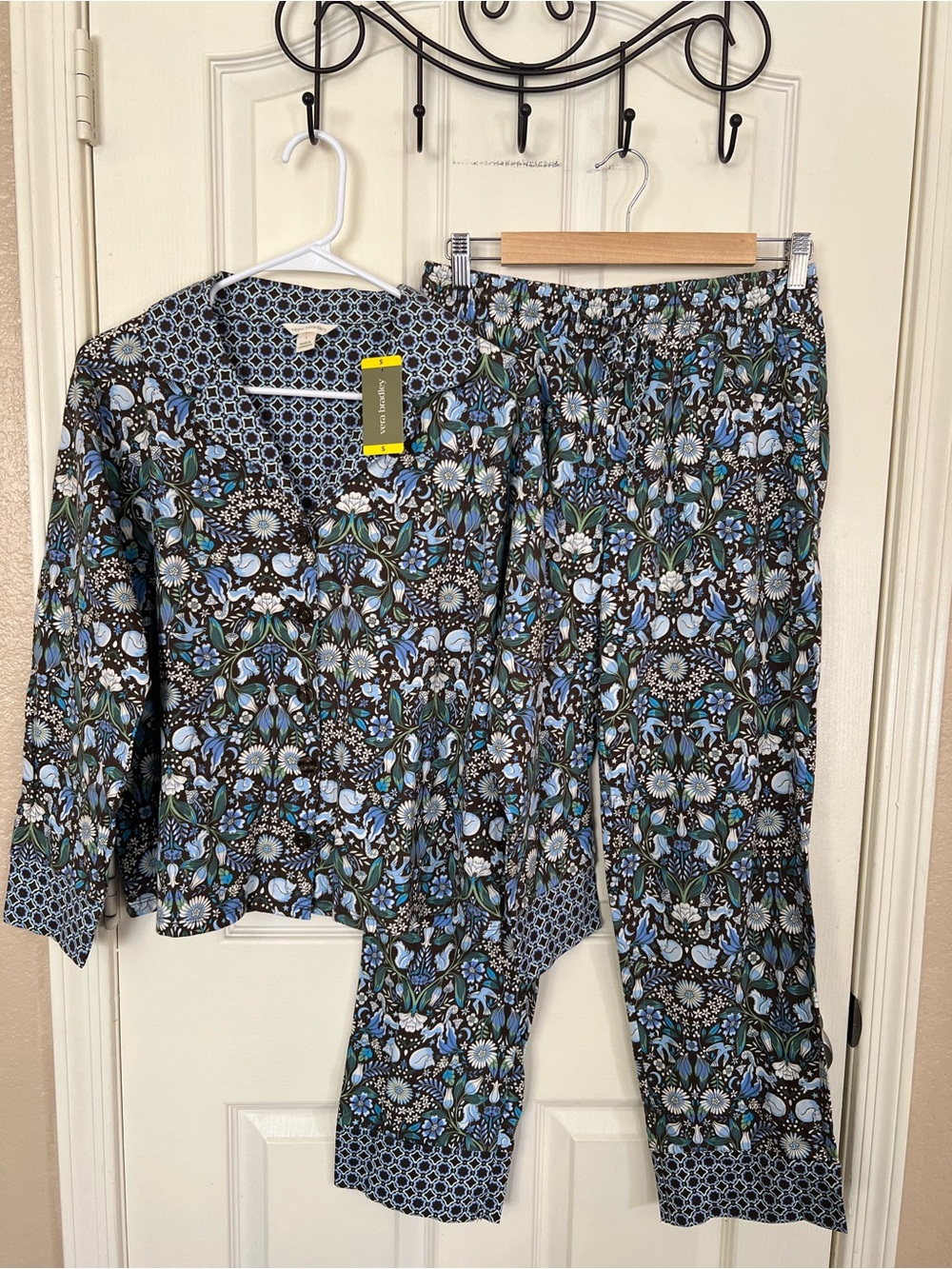 Vera Bradley Floral Whimsical Woodland Cotton Pajama Set Size S NWT